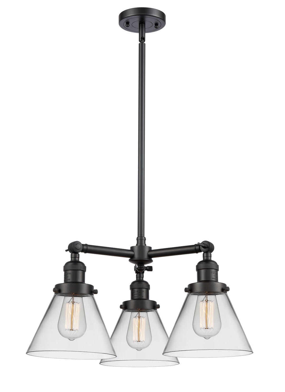 Innovations Franklin Restoration 207-BK-G42 Chandelier Light - Matte Black