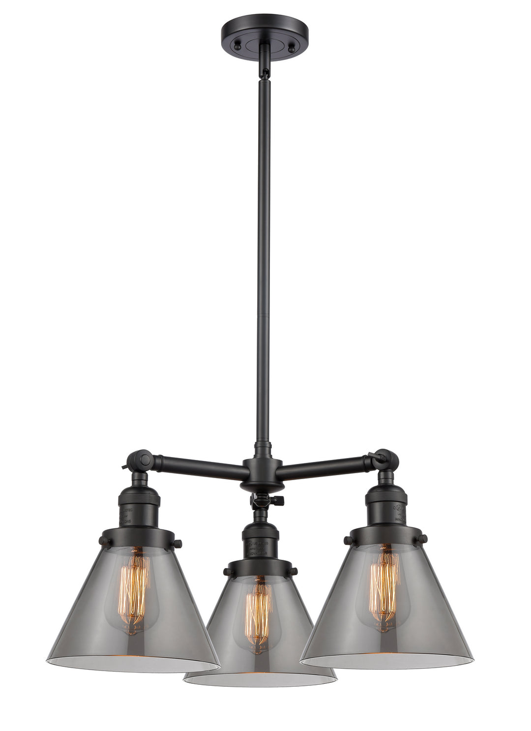 Innovations Franklin Restoration 207-BK-G43 Chandelier Light - Matte Black