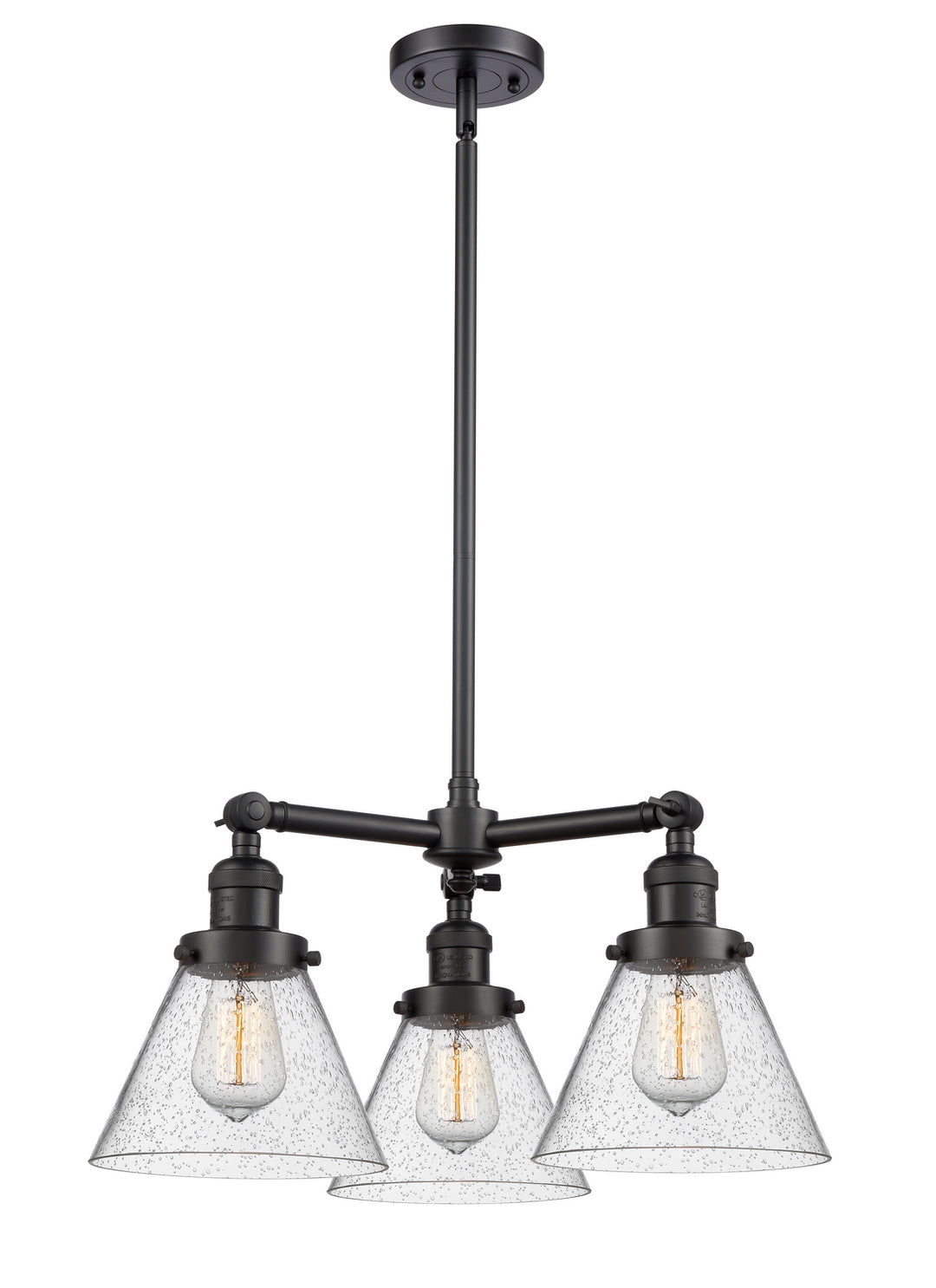 Innovations Franklin Restoration 207-BK-G44 Chandelier Light - Matte Black