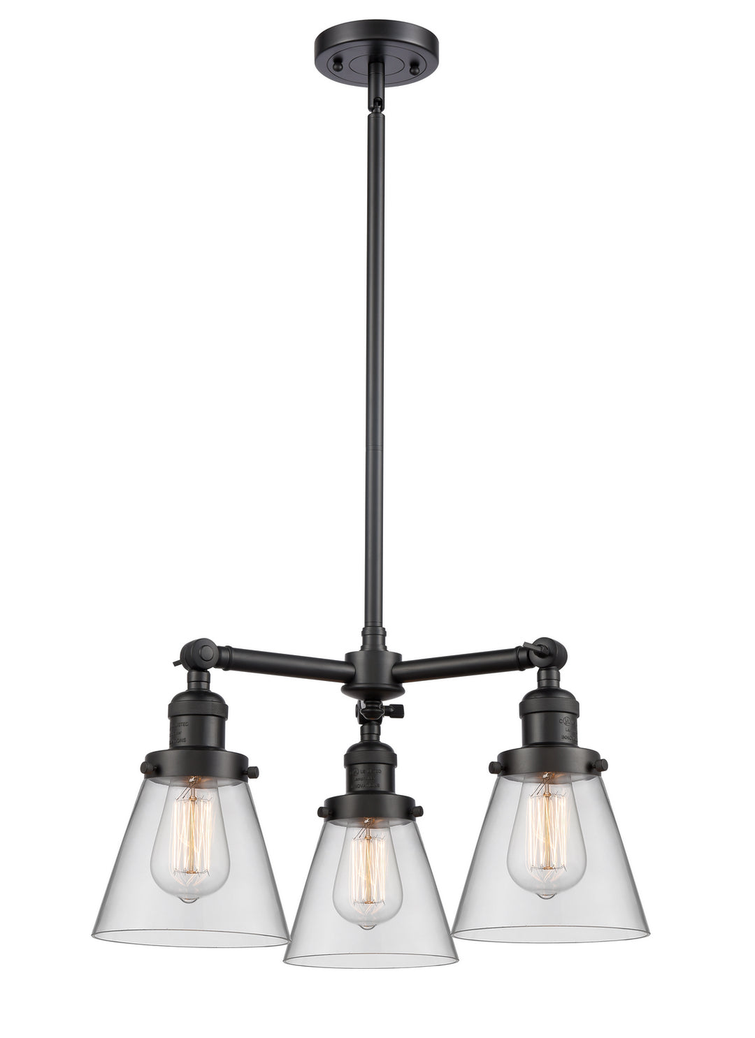 Innovations Franklin Restoration 207-BK-G62 Chandelier Light - Matte Black