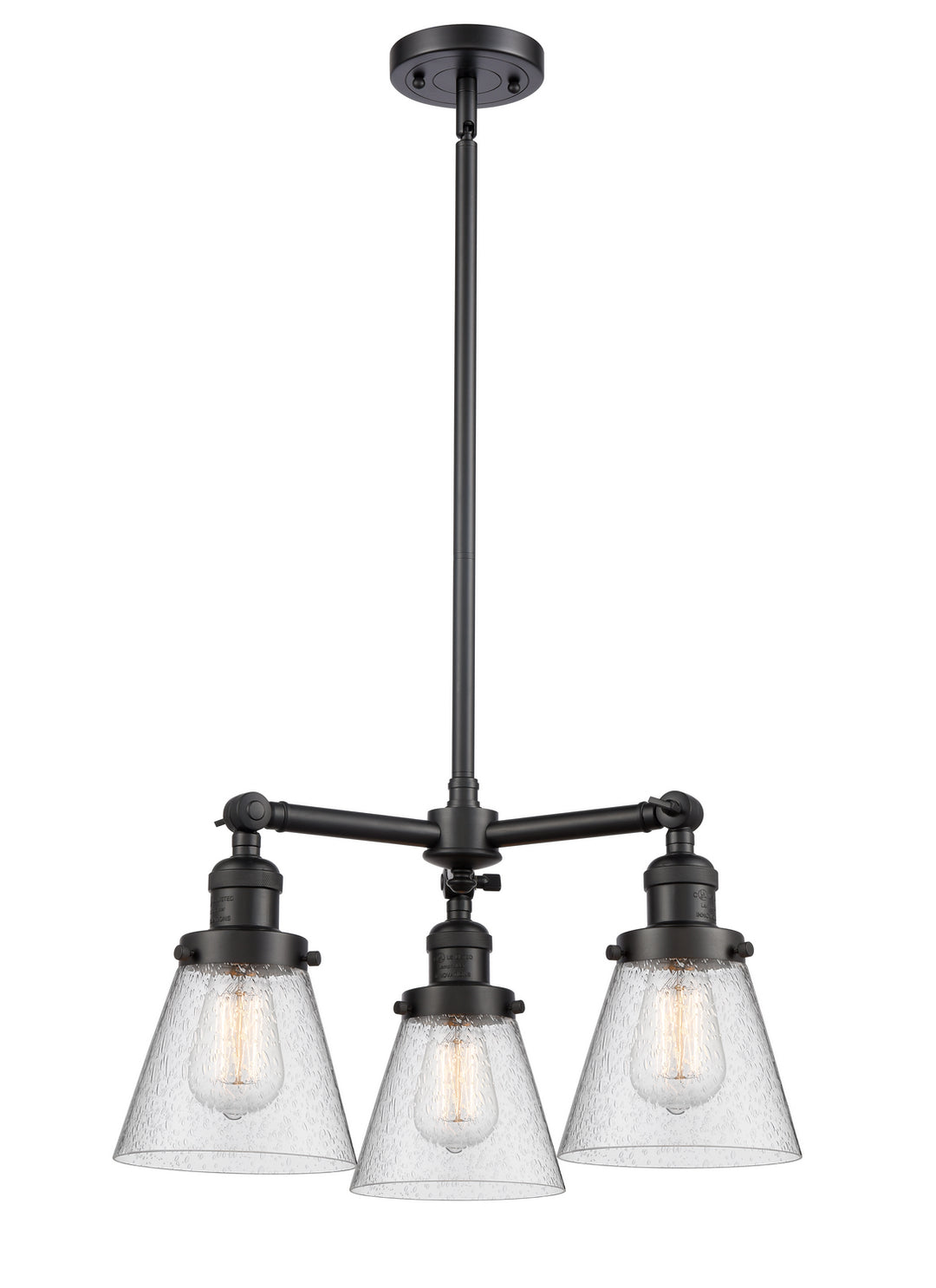 Innovations Franklin Restoration 207-BK-G64 Chandelier Light - Matte Black