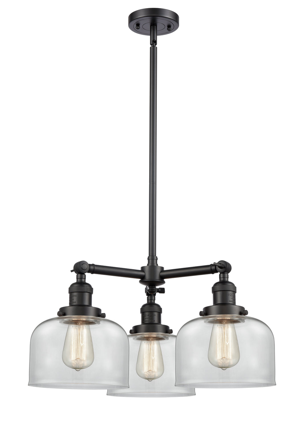 Innovations Franklin Restoration 207-BK-G72 Chandelier Light - Matte Black