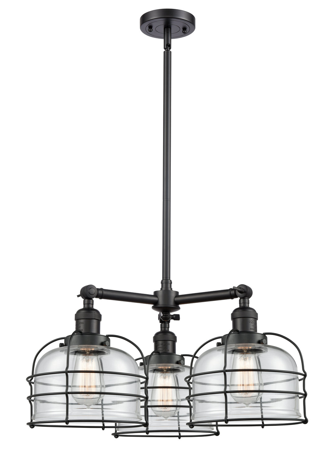 Innovations Franklin Restoration 207-BK-G72-CE Chandelier Light - Matte Black