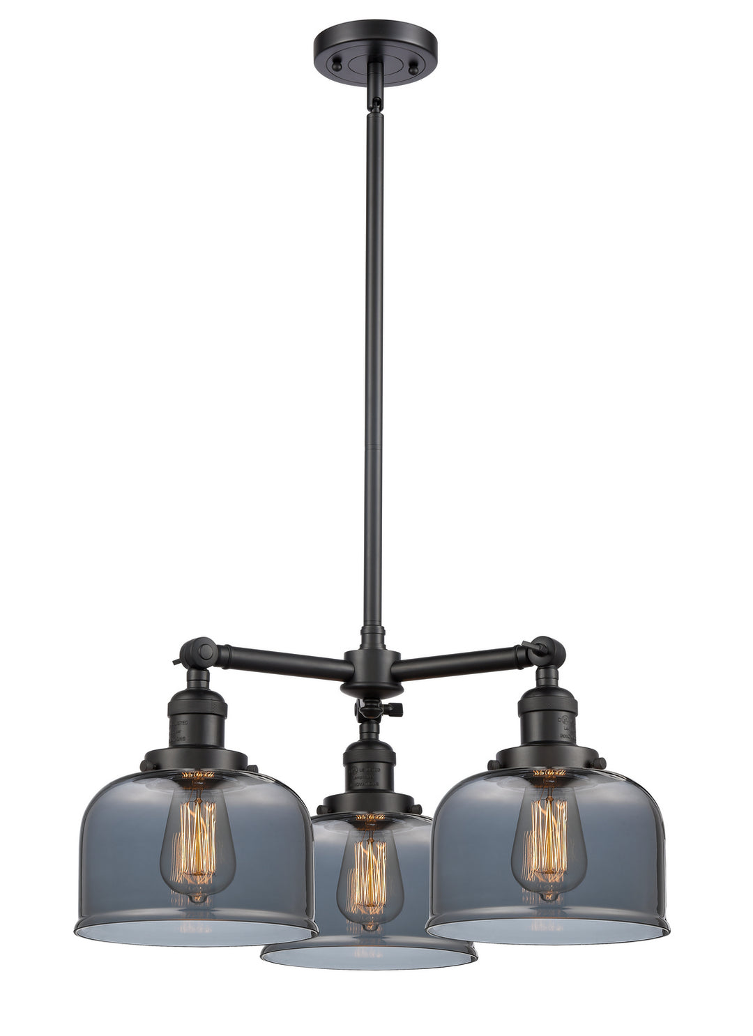 Innovations Franklin Restoration 207-BK-G73 Chandelier Light - Matte Black