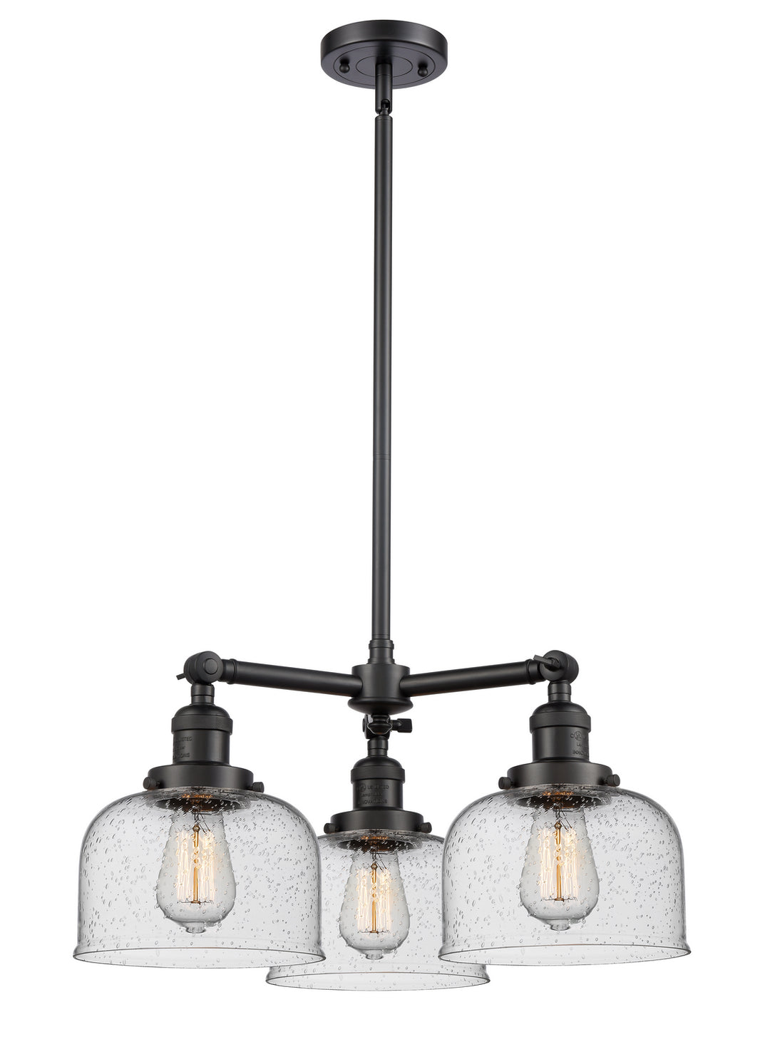 Innovations Franklin Restoration 207-BK-G74-LED Chandelier Light - Matte Black