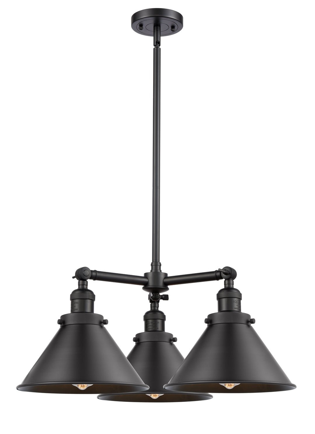 Innovations Franklin Restoration 207-BK-M10 Chandelier Light - Matte Black