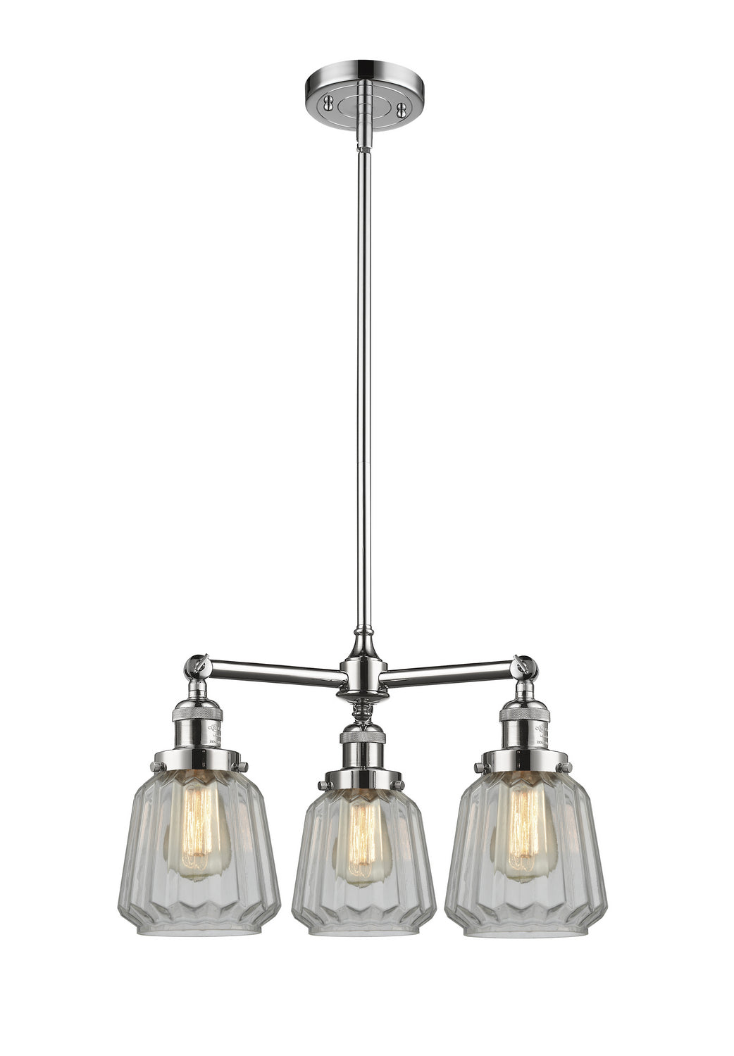 Innovations Franklin Restoration 207-PC-G142 Chandelier Light - Polished Chrome