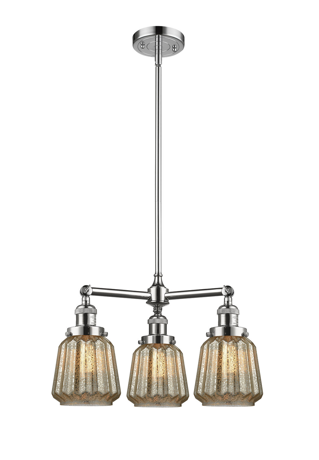 Innovations Franklin Restoration 207-PC-G146 Chandelier Light - Polished Chrome