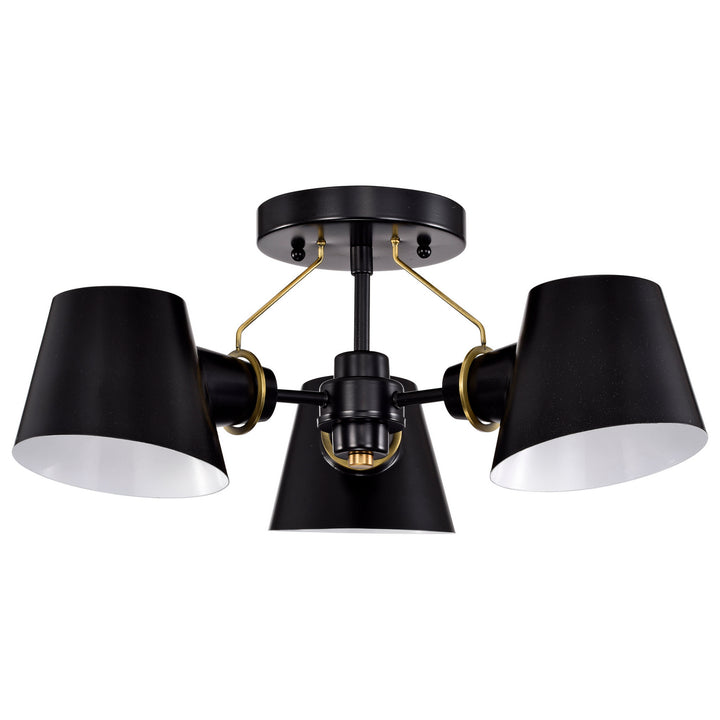 Nuvo Baxter 60-7384 Ceiling Light - Black / Burnished Brass