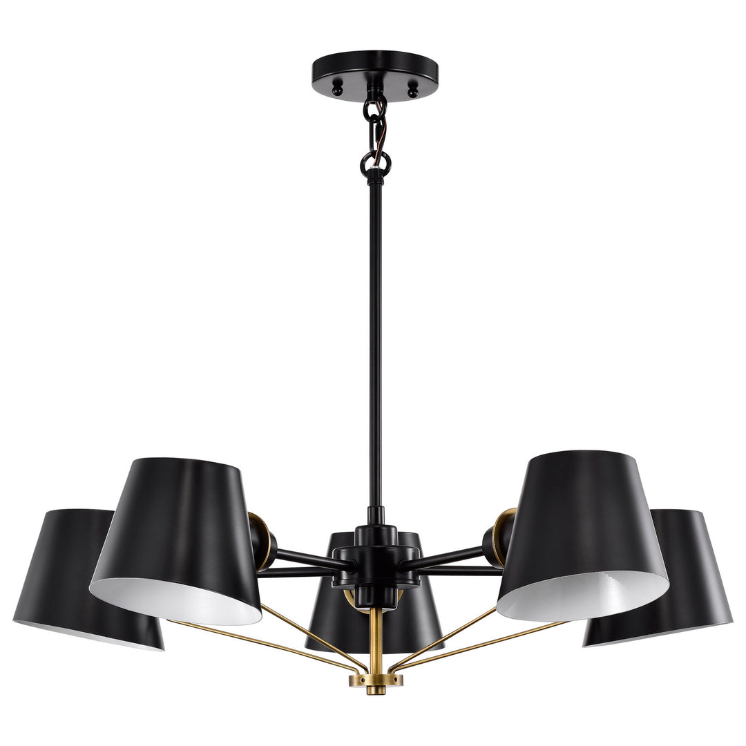 Nuvo Baxter 60-7385 Chandelier Light - Black / Burnished Brass