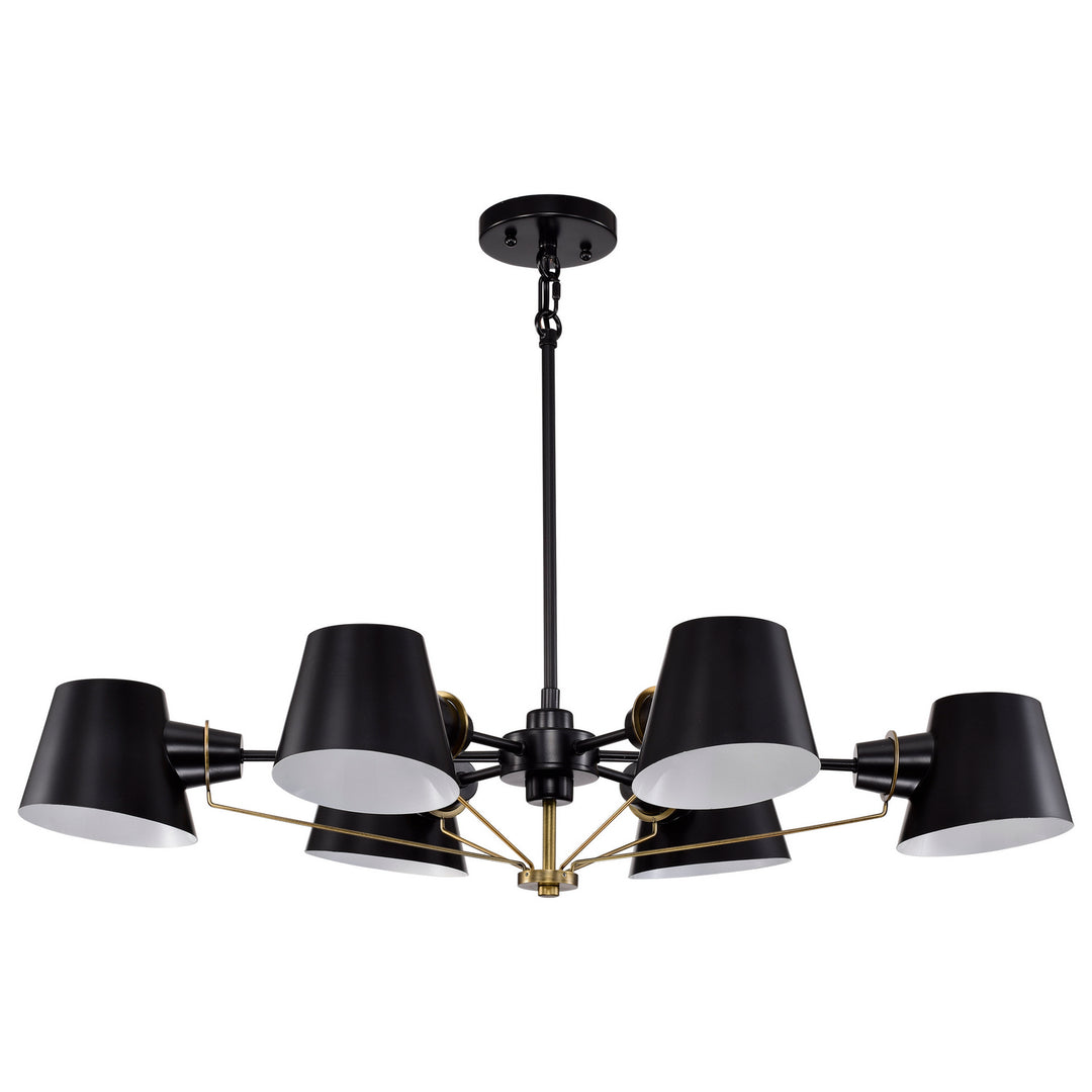 Nuvo Baxter 60-7386 Chandelier Light - Black / Burnished Brass