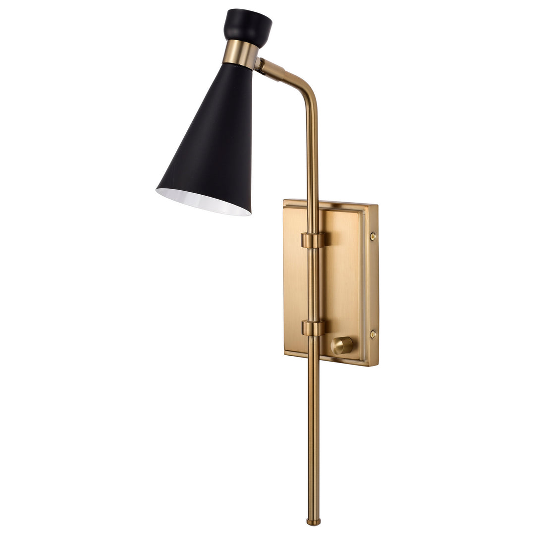 Nuvo Prospect 60-7395 Wall Light - Matte Black / Burnished Brass