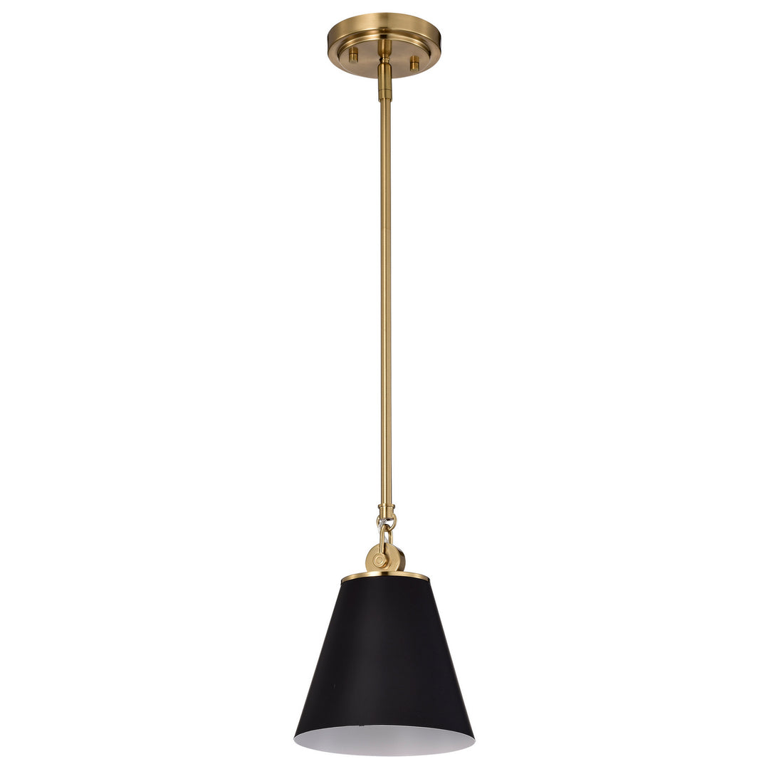 Nuvo Dover 60-7408 Pendant Light - Black / Vintage Brass