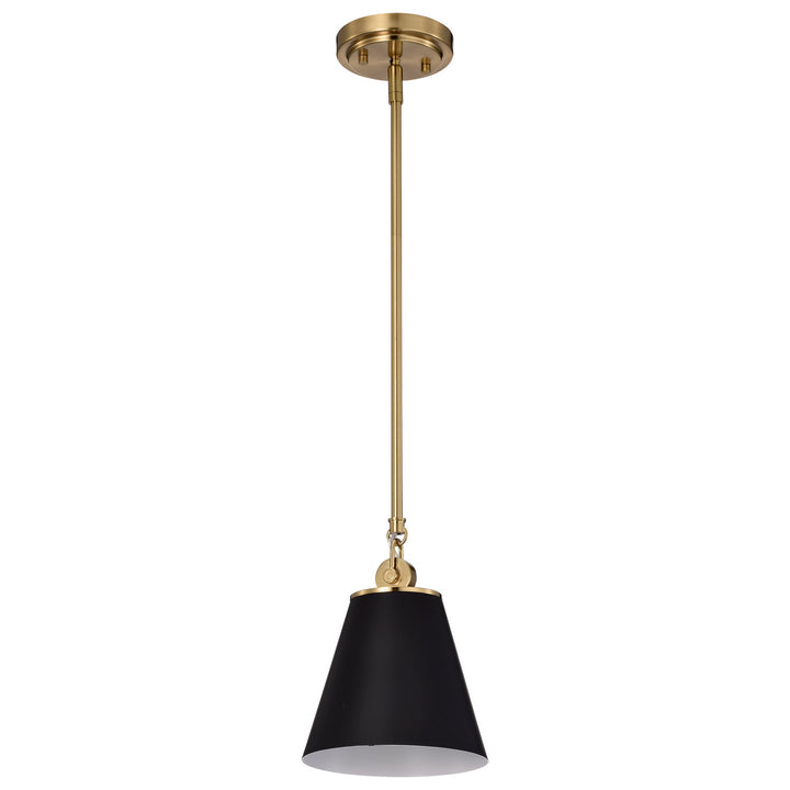 Nuvo Dover 60-7408 Pendant Light - Black / Vintage Brass