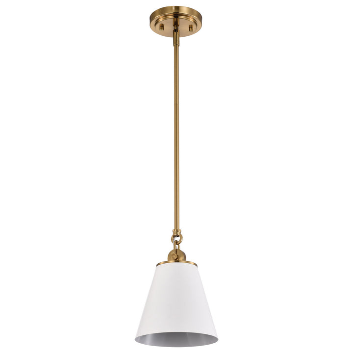 Nuvo Dover 60-7409 Pendant Light - White / Vintage Brass