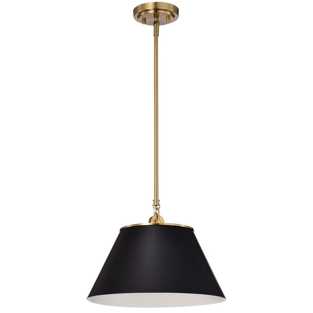Nuvo Dover 60-7411 Pendant Light - Black / Vintage Brass