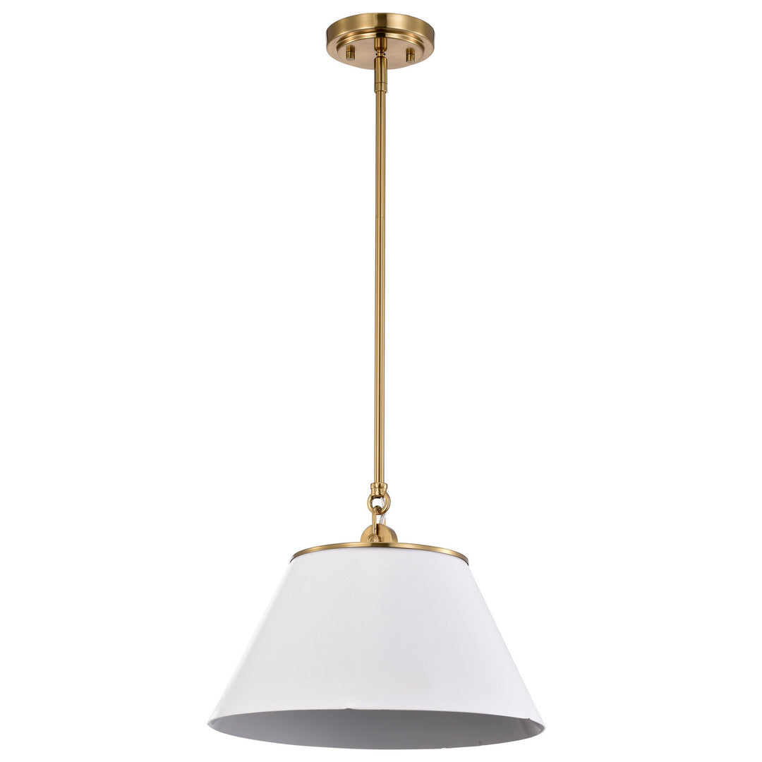 Nuvo Dover 60-7412 Pendant Light - White / Vintage Brass