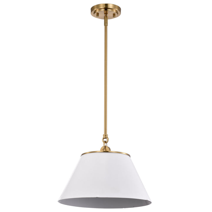 Nuvo Dover 60-7412 Pendant Light - White / Vintage Brass