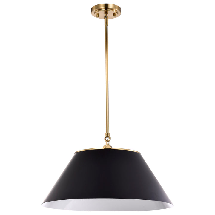 Nuvo Dover 60-7414 Pendant Light - Black / Vintage Brass