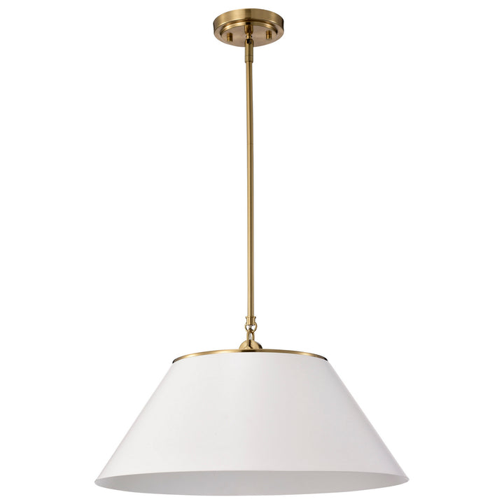 Nuvo Dover 60-7415 Pendant Light - White / Vintage Brass
