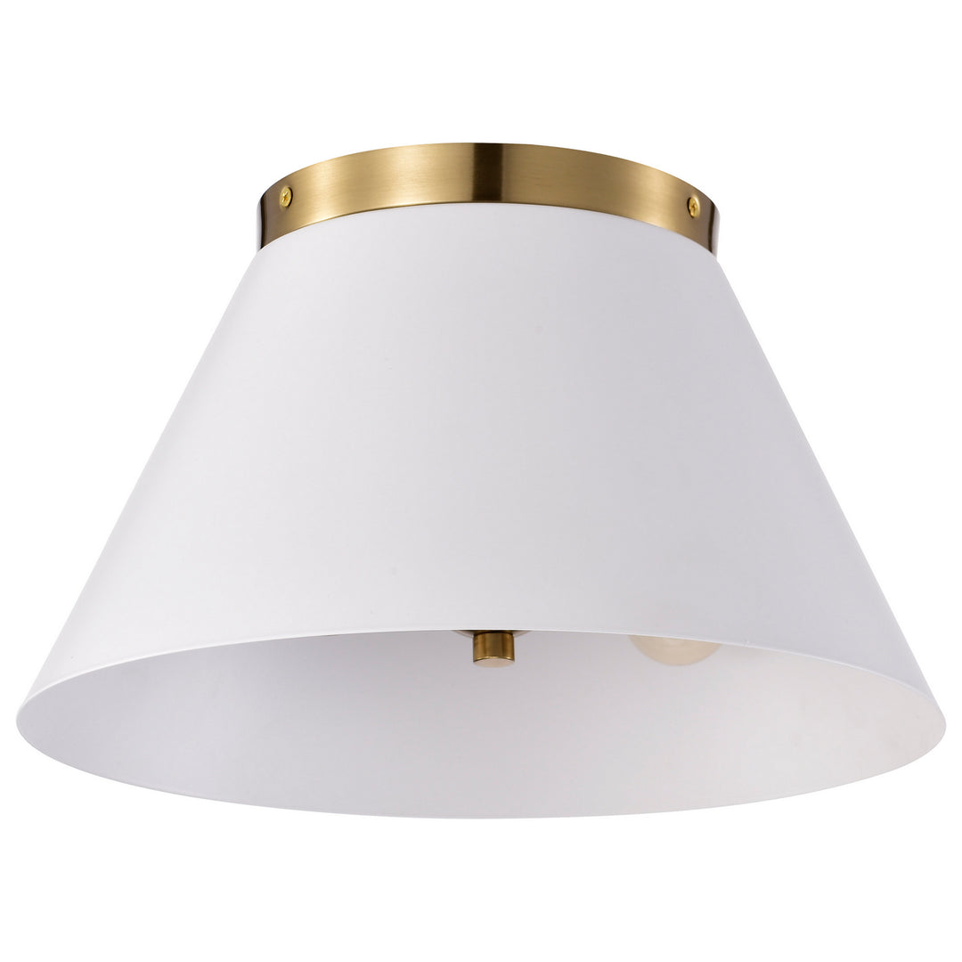 Nuvo Dover 60-7418 Ceiling Light - White / Vintage Brass
