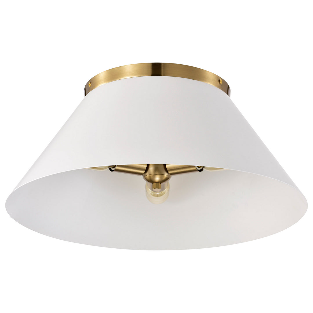Nuvo Dover 60-7421 Ceiling Light - White / Vintage Brass