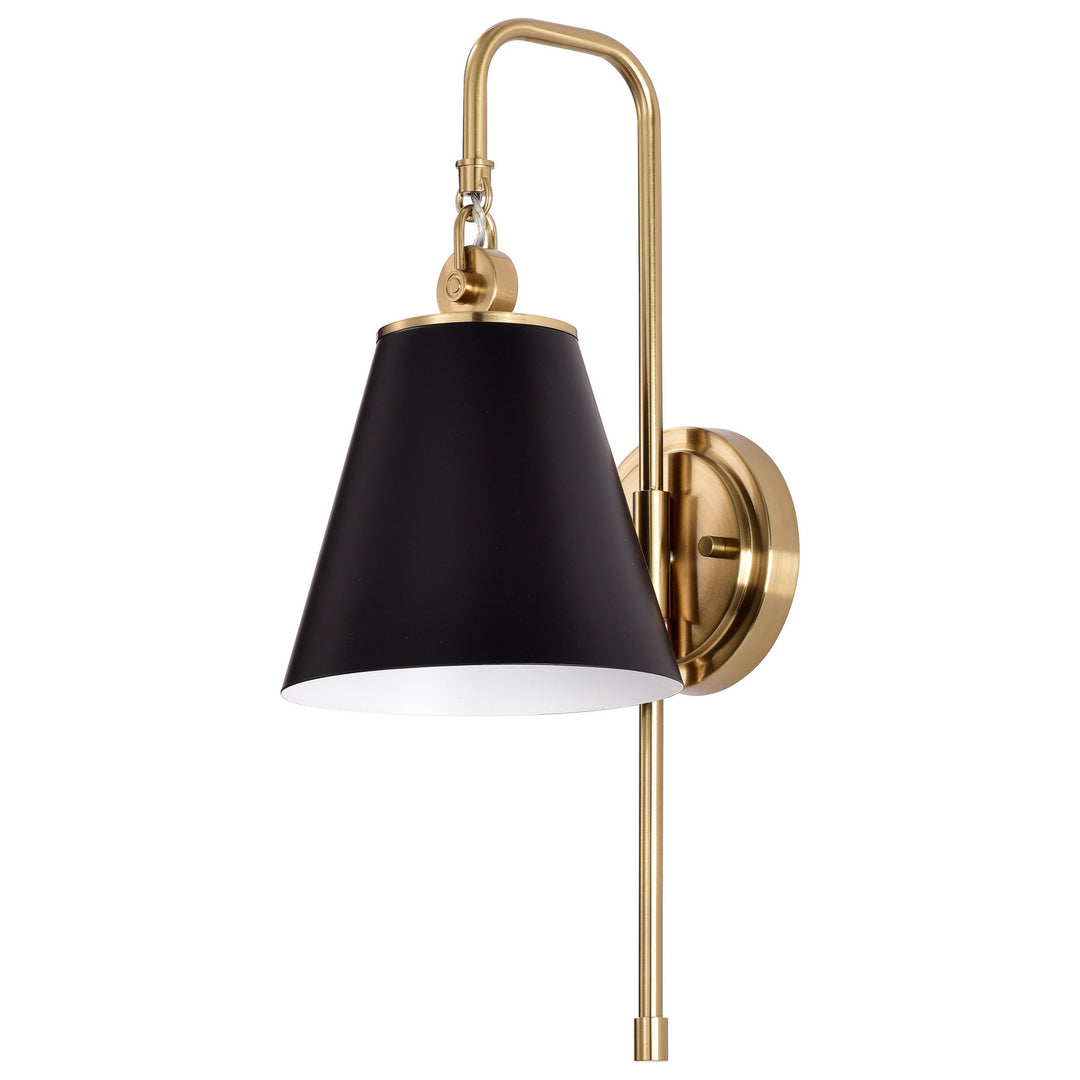 Nuvo Dover 60-7445 Wall Light - Black / Vintage Brass