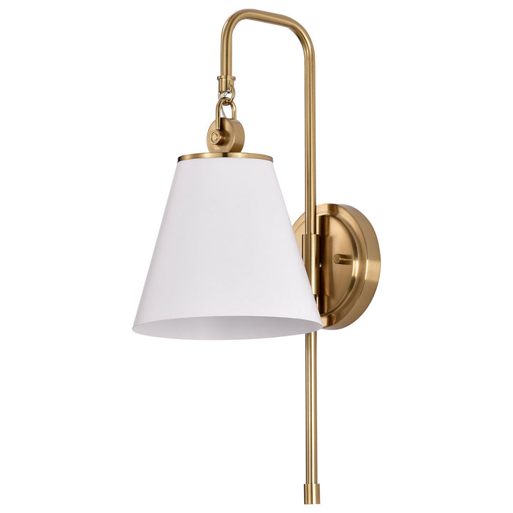 Nuvo Dover 60-7446 Wall Light - White / Vintage Brass