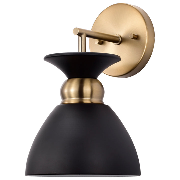 Nuvo Perkins 60-7458 Wall Light - Matte Black / Burnished Brass