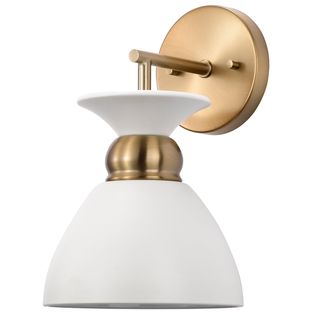 Nuvo Perkins 60-7459 Wall Light - Matte White / Burnished Brass