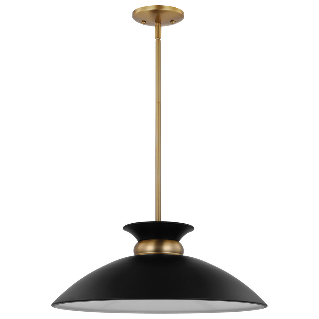 Nuvo Perkins 60-7461 Pendant Light - Matte Black / Burnished Brass