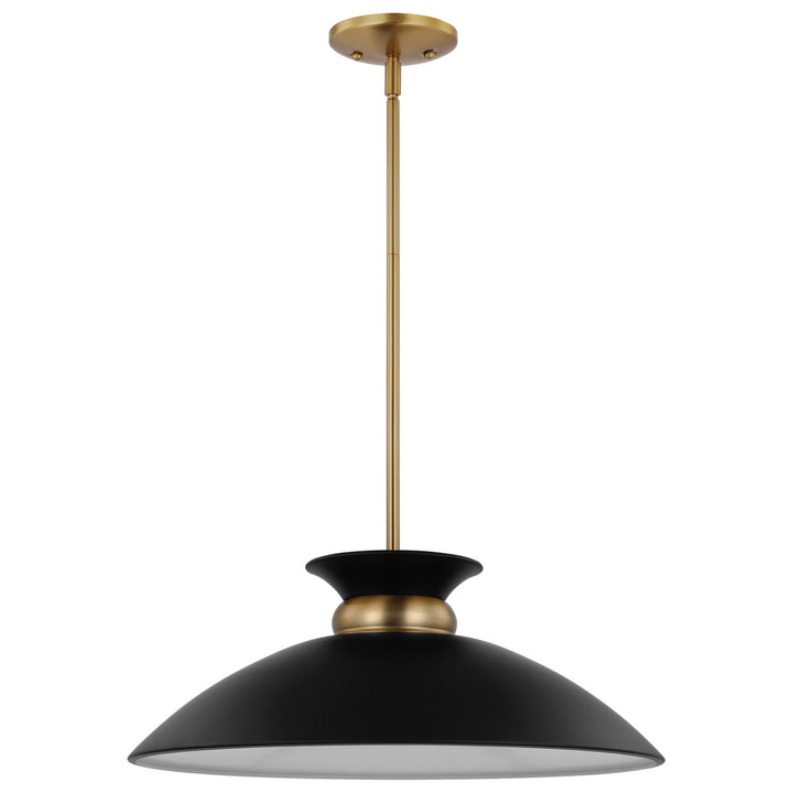 Nuvo Perkins 60-7461 Pendant Light - Matte Black / Burnished Brass