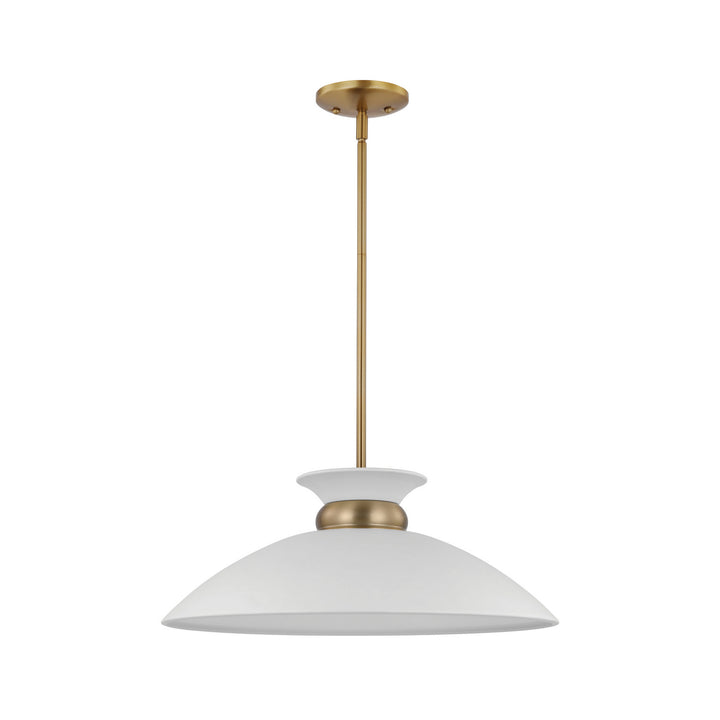 Nuvo Perkins 60-7464 Pendant Light - Matte White / Burnished Brass