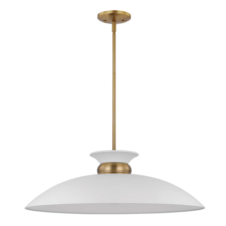 Nuvo Perkins 60-7465 Pendant Light - Matte White / Burnished Brass