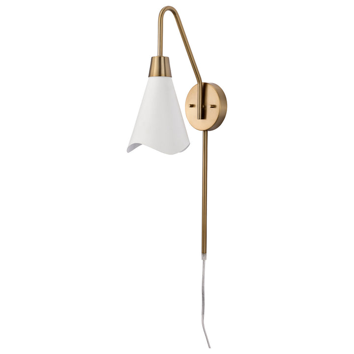 Nuvo Tango 60-7468 Wall Light - Matte White / Burnished Brass