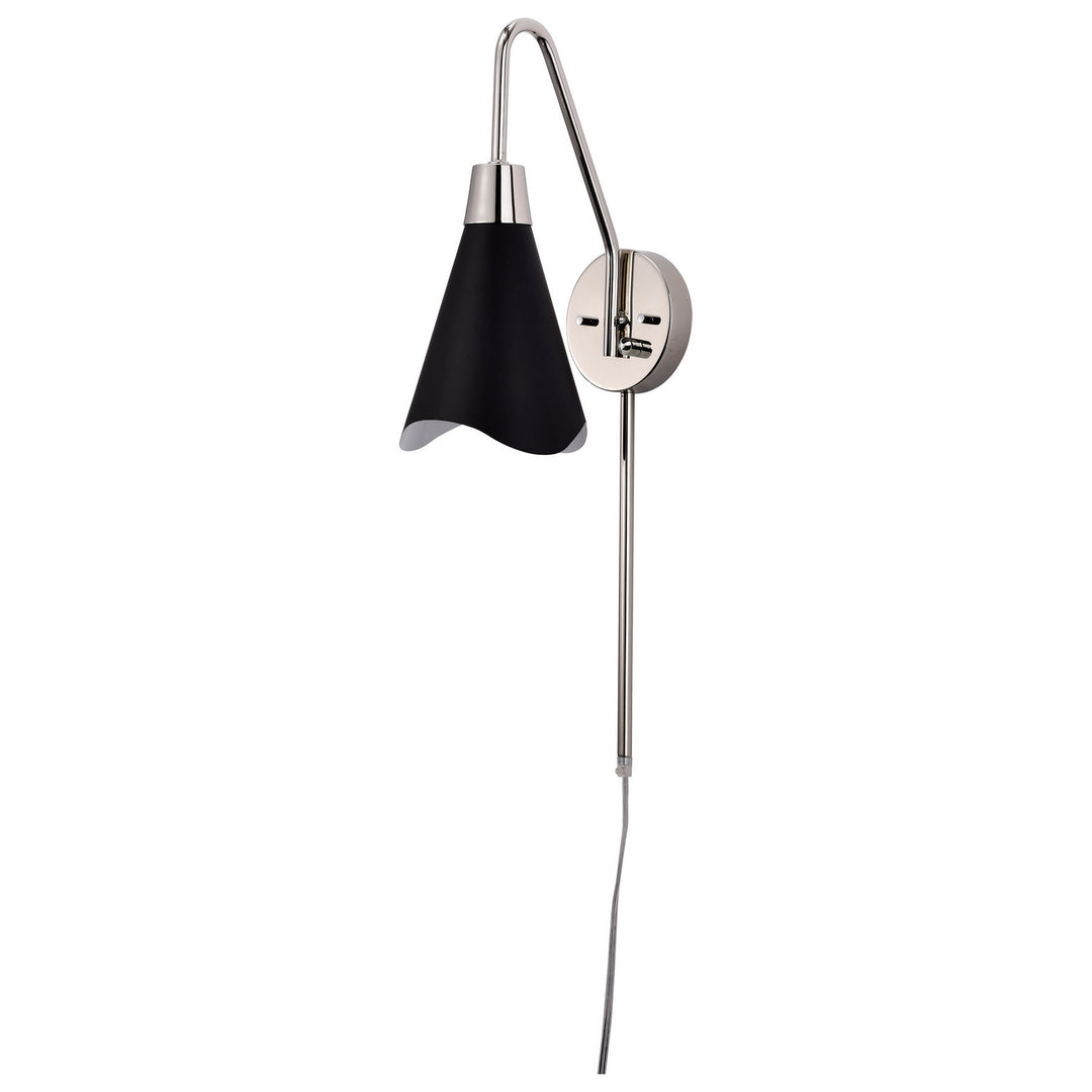 Nuvo Tango 60-7469 Wall Light - Matte Black / Polished Nickel