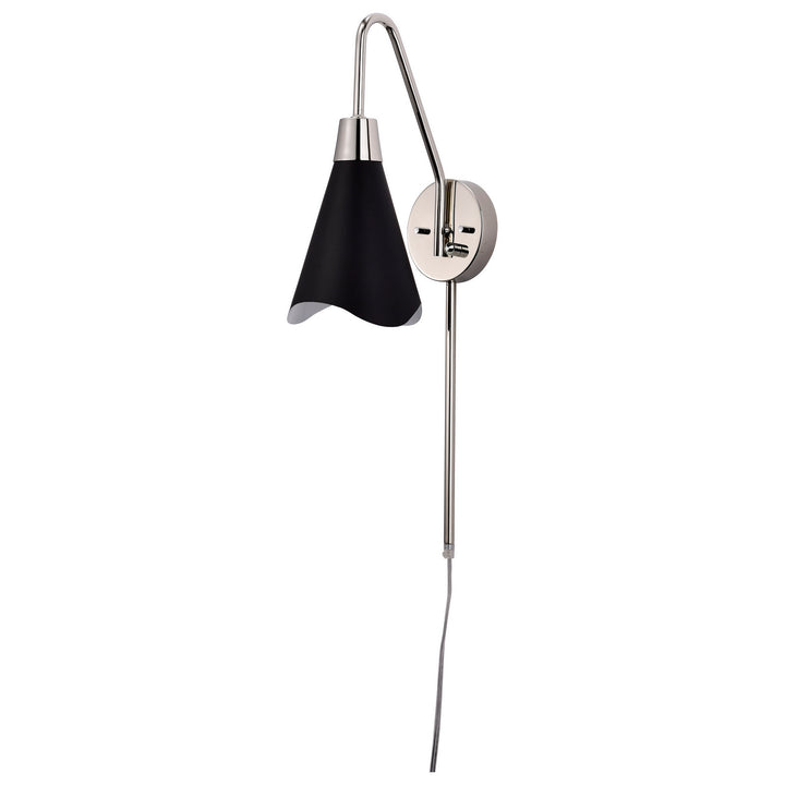 Nuvo Tango 60-7469 Wall Light - Matte Black / Polished Nickel