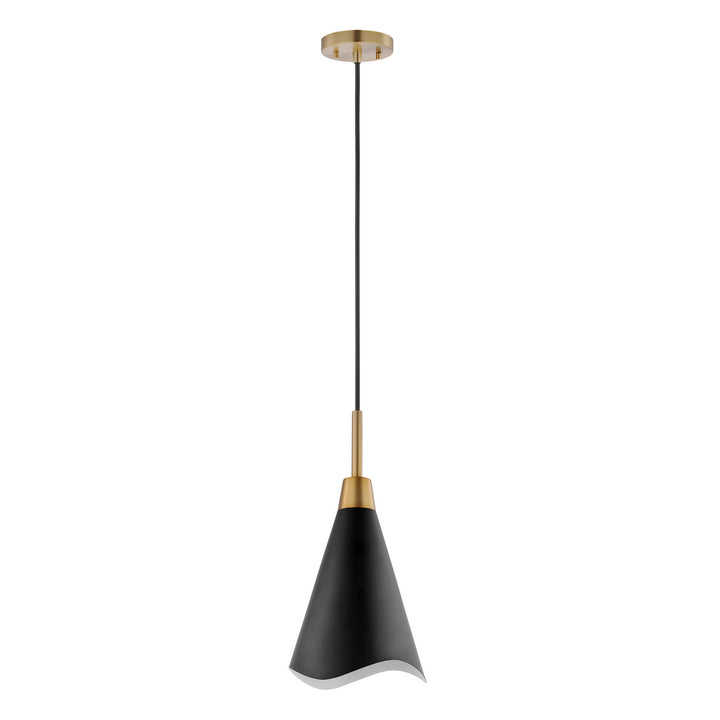 Nuvo Tango 60-7470 Pendant Light - Matte Black / Burnished Brass