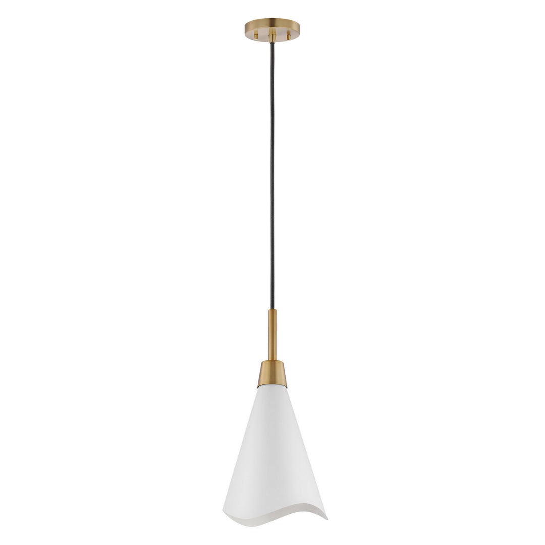 Nuvo Tango 60-7471 Pendant Light - Matte White / Burnished Brass