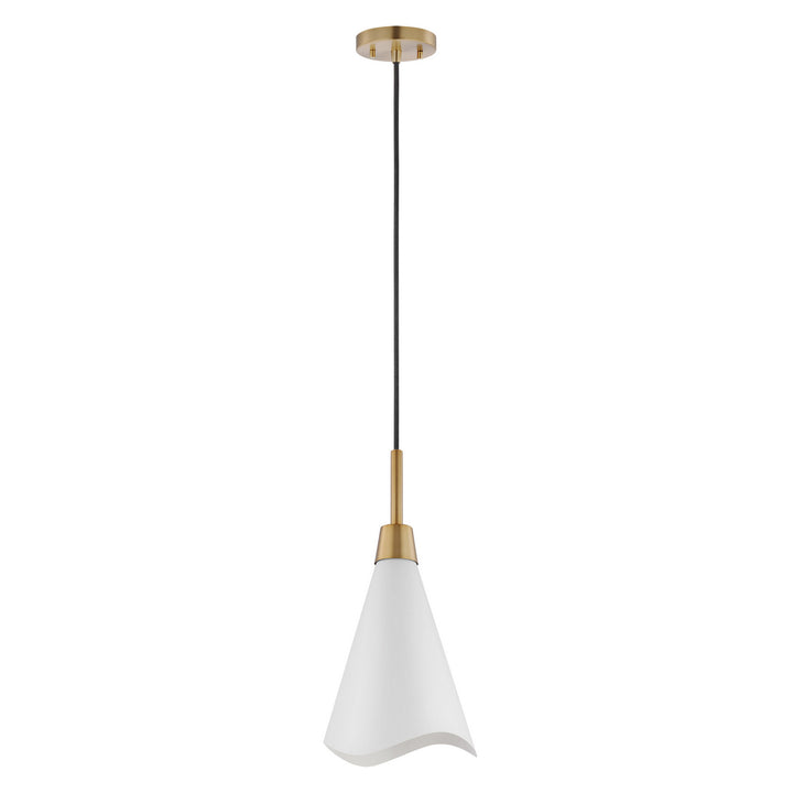 Nuvo Tango 60-7471 Pendant Light - Matte White / Burnished Brass
