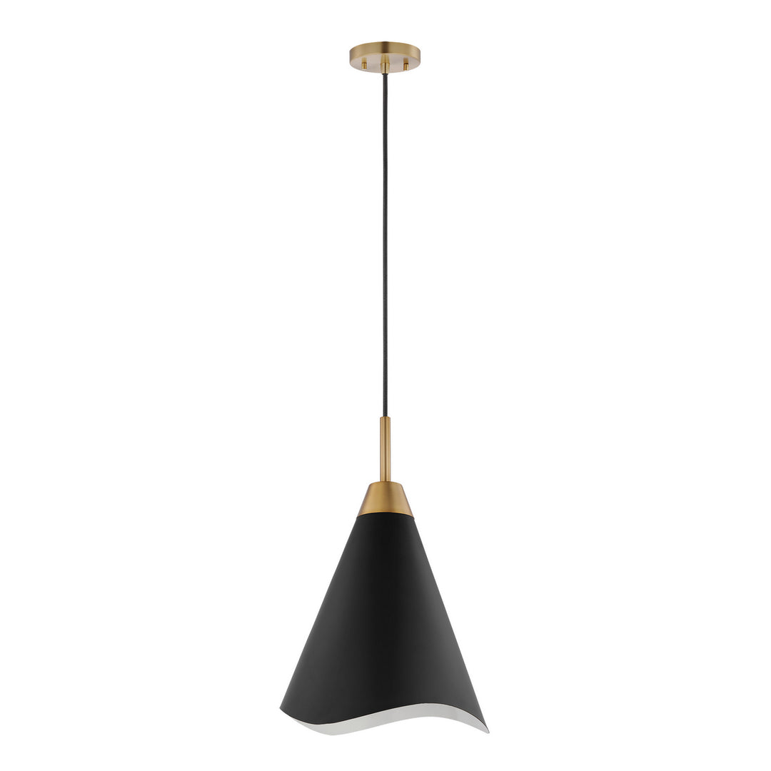 Nuvo Tango 60-7473 Pendant Light - Matte Black / Burnished Brass