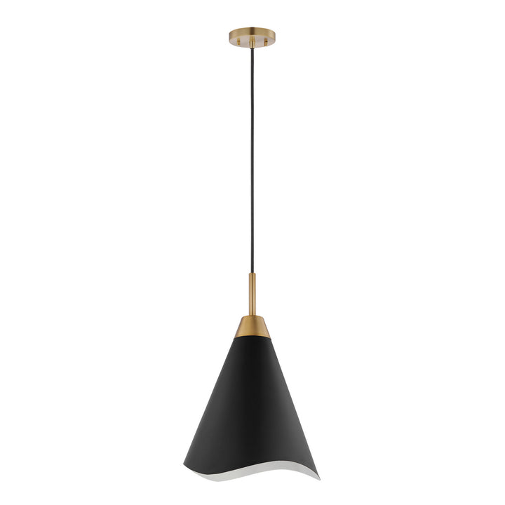 Nuvo Tango 60-7473 Pendant Light - Matte Black / Burnished Brass