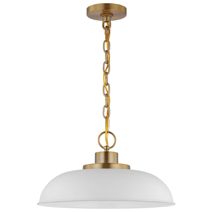 Nuvo Colony 60-7480 Pendant Light - Matte White / Burnished Brass