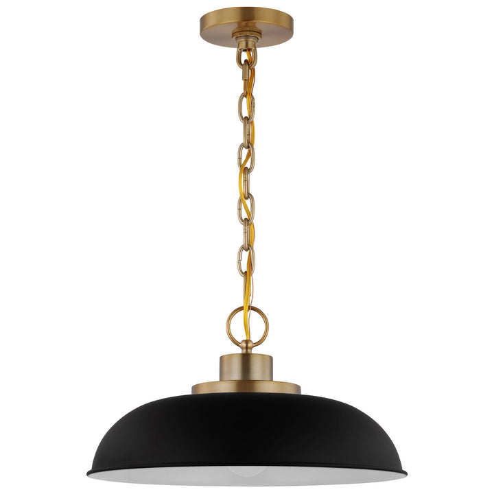 Nuvo Colony 60-7481 Pendant Light - Matte Black / Burnished Brass