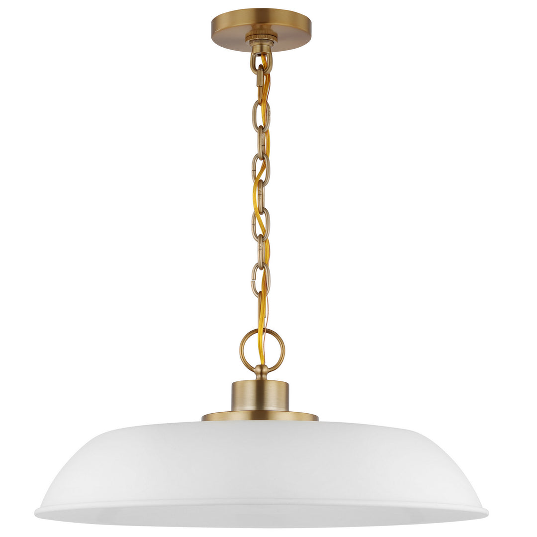 Nuvo Colony 60-7483 Pendant Light - Matte White / Burnished Brass