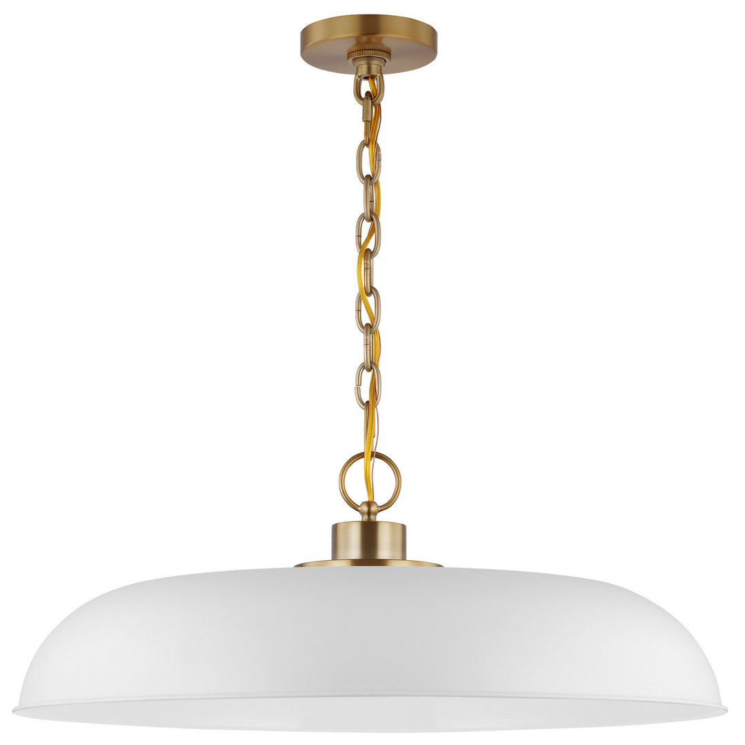 Nuvo Colony 60-7486 Pendant Light - Matte White / Burnished Brass