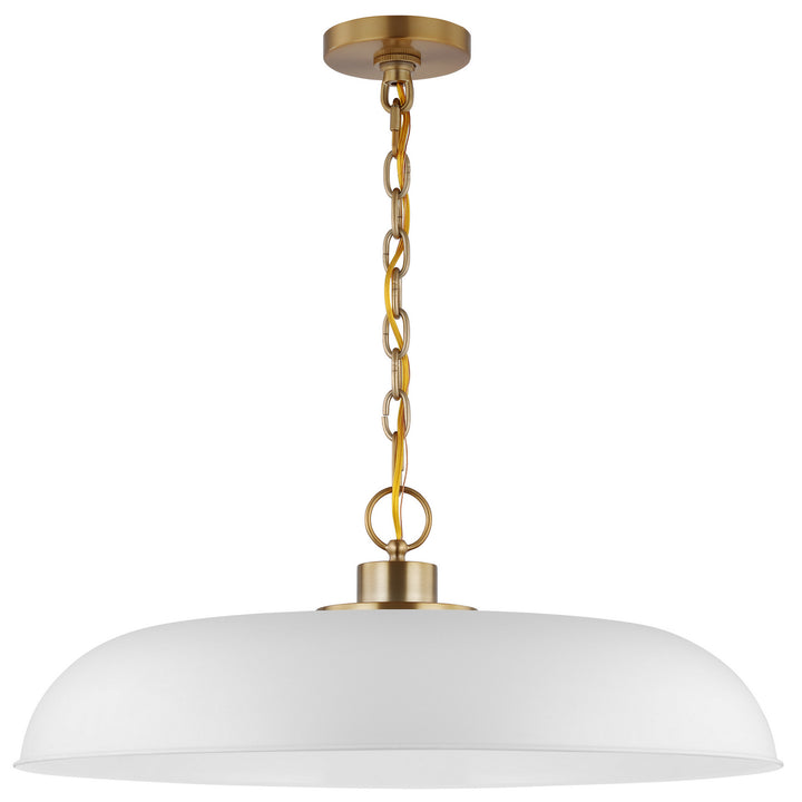 Nuvo Colony 60-7486 Pendant Light - Matte White / Burnished Brass
