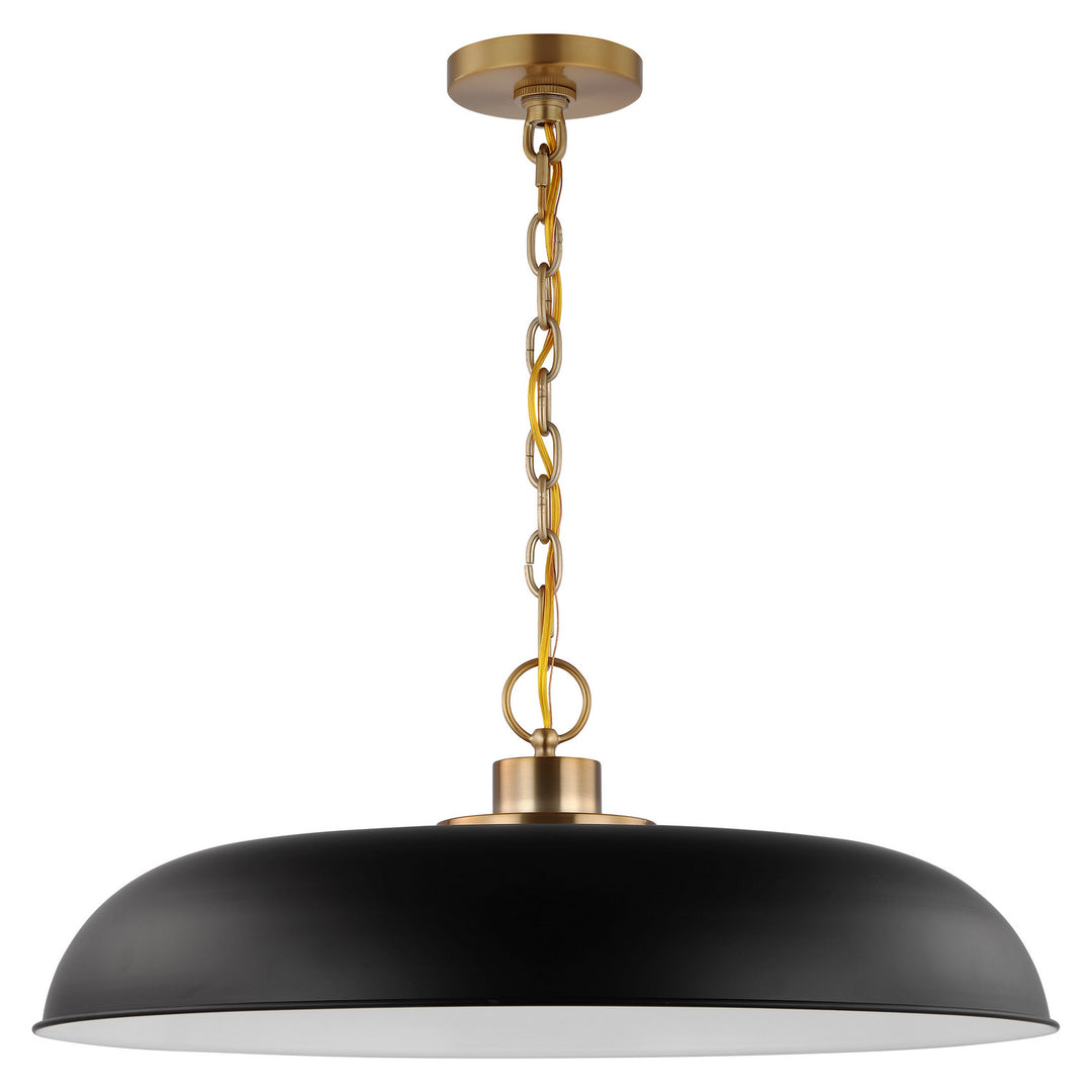 Nuvo Colony 60-7487 Pendant Light - Matte Black / Burnished Brass