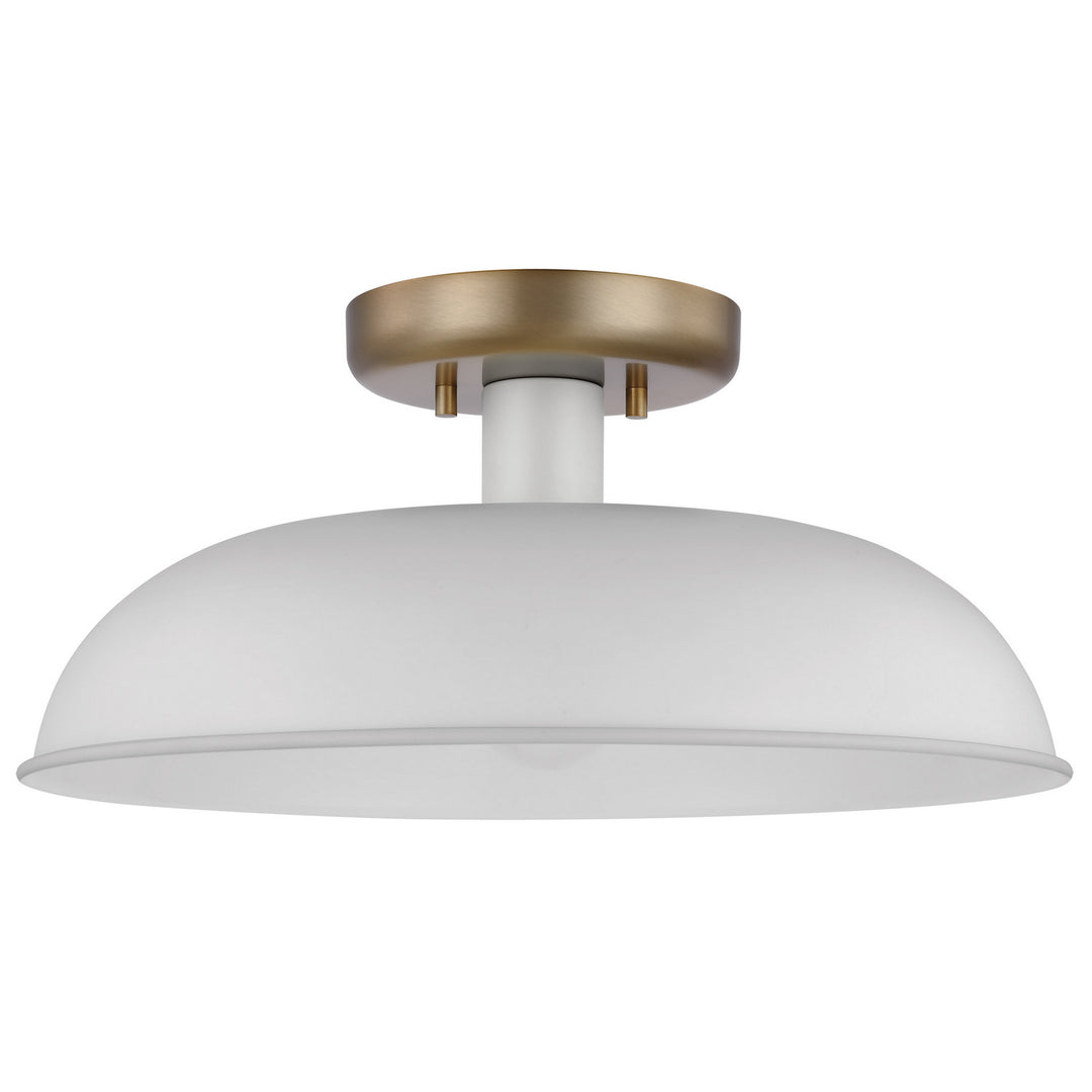 Nuvo Colony 60-7490 Ceiling Light - Matte White / Burnished Brass