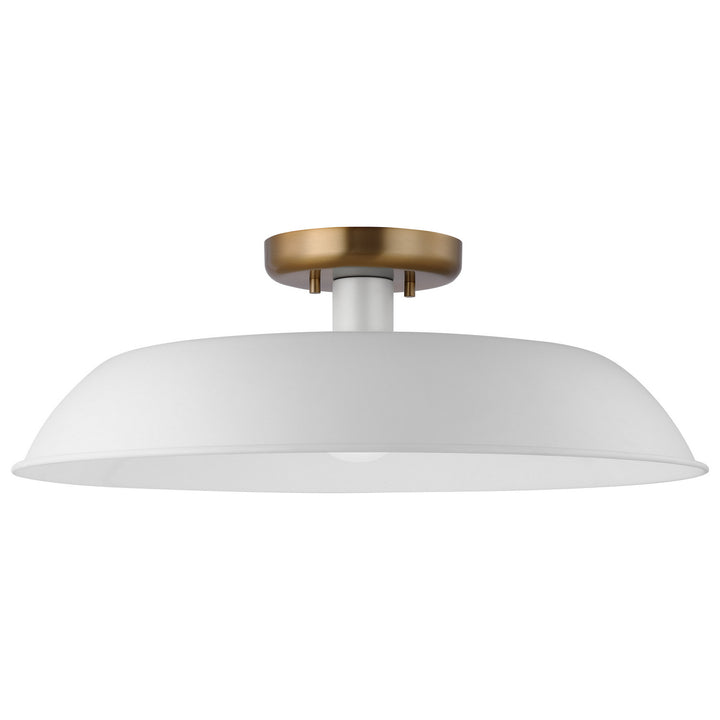 Nuvo Colony 60-7493 Ceiling Light - Matte White / Burnished Brass